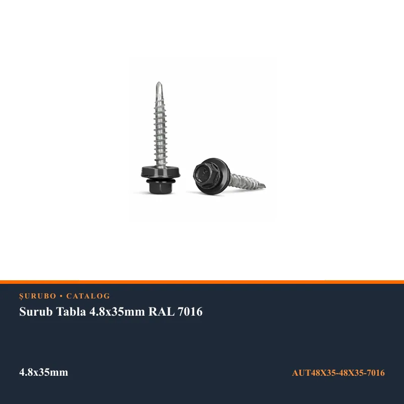 Surub Tabla 4.8x35mm RAL 7016