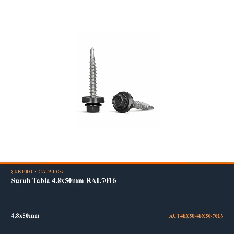 Surub Tabla 4.8x50mm RAL7016